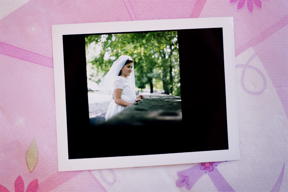 A portrait of Juliana Sunday in Riverside Park after her first communion. Morningside Heights, New York.
