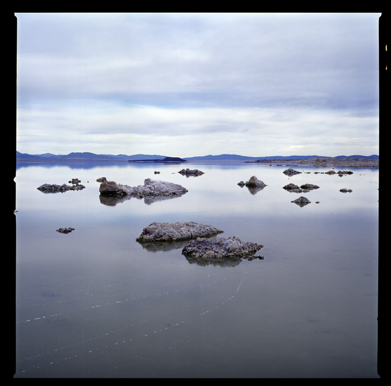 Mono Lake off of Highway 395 has high levels of salt. The formations in the water are tufa rocks, basically a common limestone.