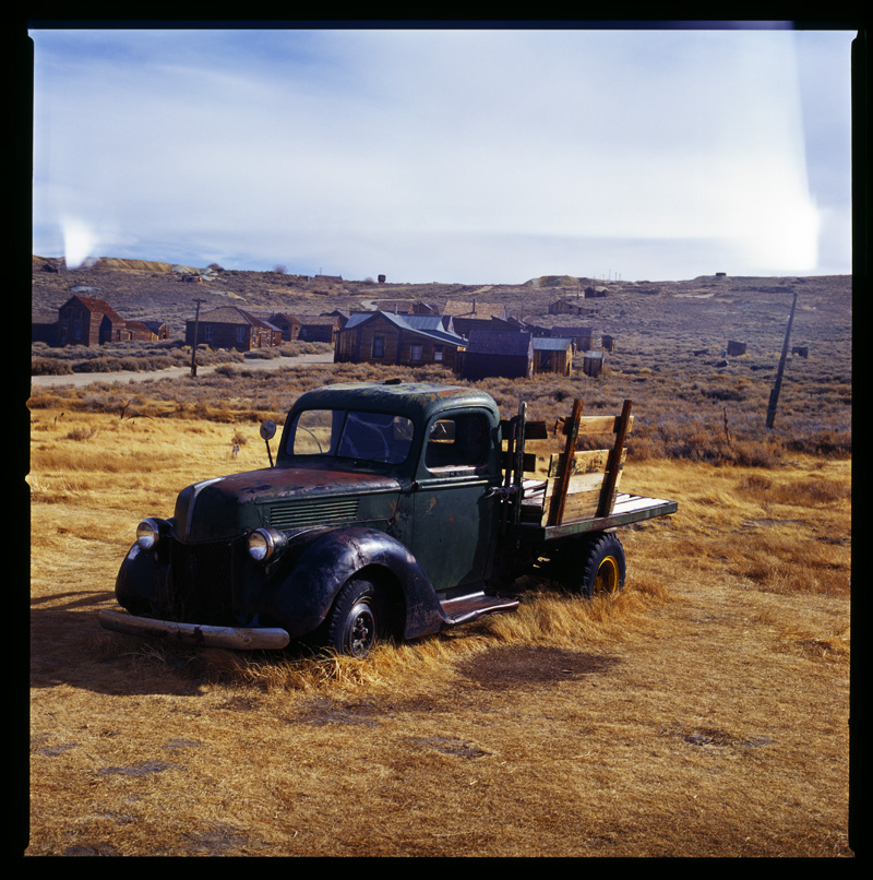 An abandoned truck sits against time in the Bodie, an old mining town that thrived in the late 1800s.