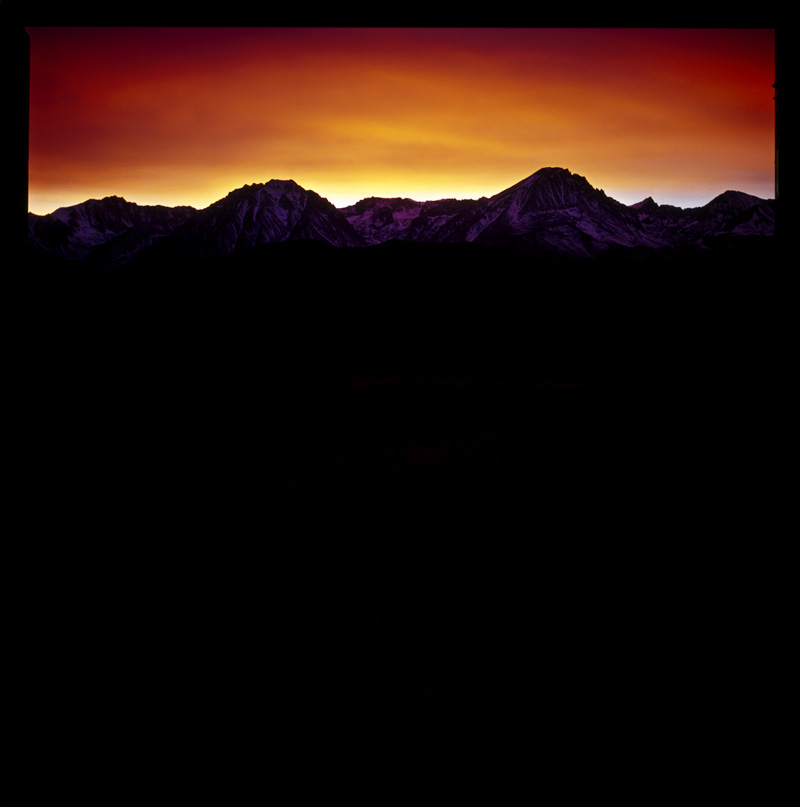The sunsets on the Sierra Mountains, taken from Highway 395.