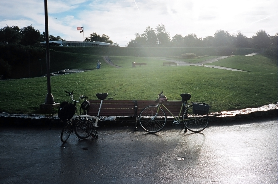 Our bikes we used to get around and cross the US-Canada border.