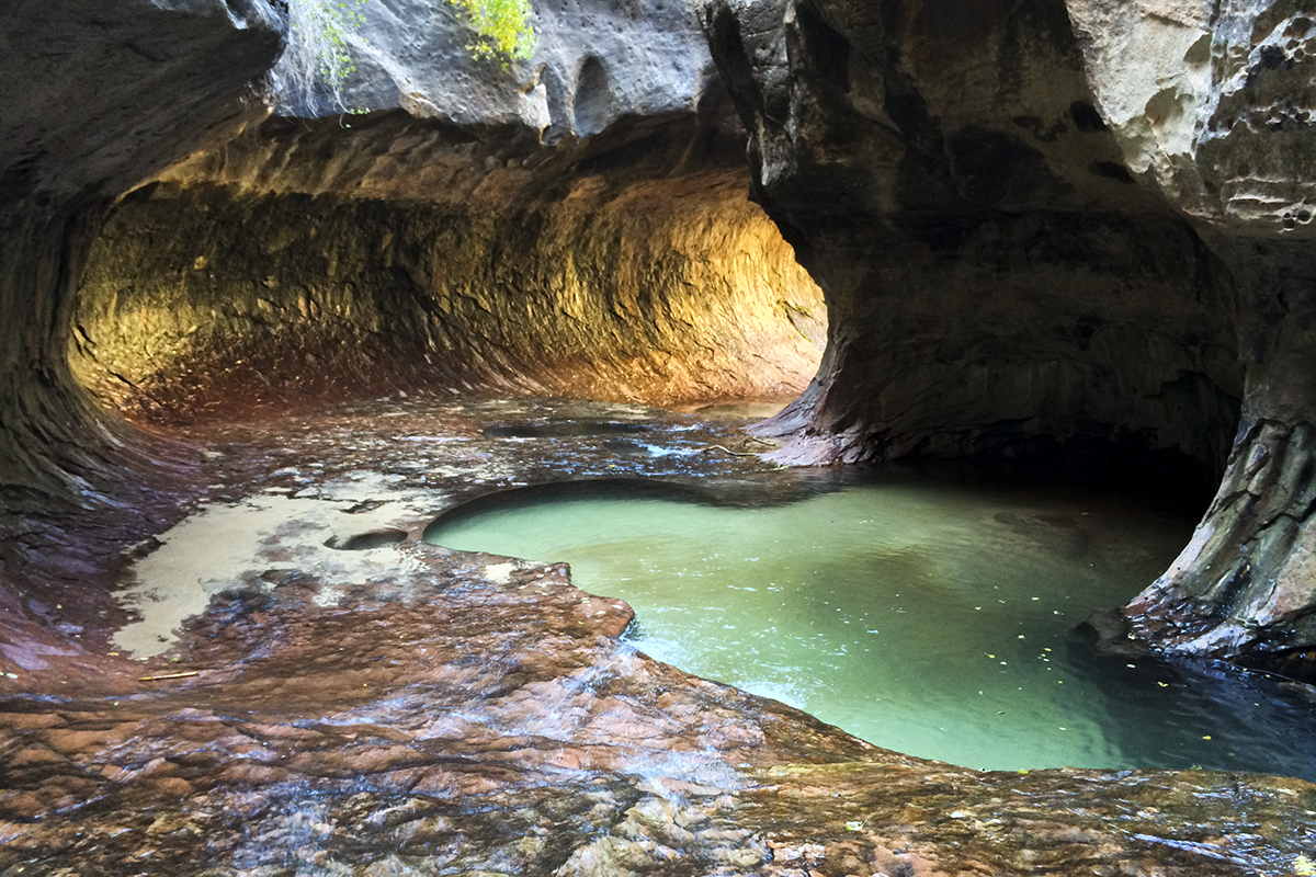 Though the emerald pools were freezing, I couldn't resist a quick dip before hiking out.